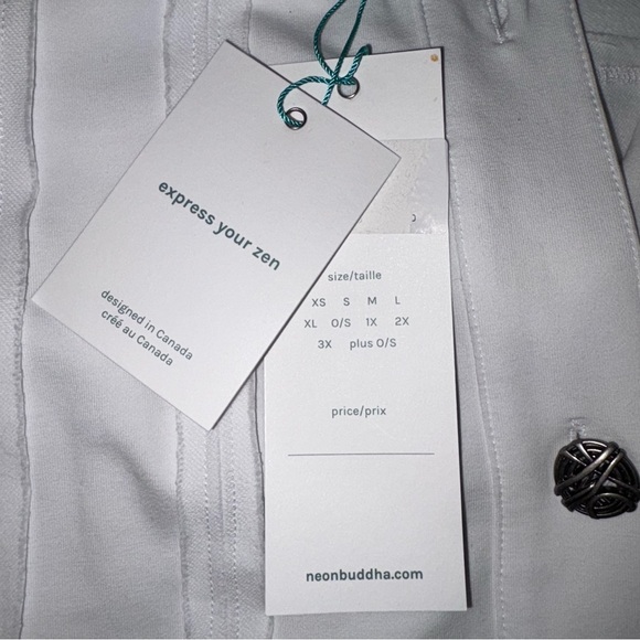 Neon Buddha White Jacket with Stretch, Relaxed Fit, Long Sleeves, NWT - Picture 4 of 7